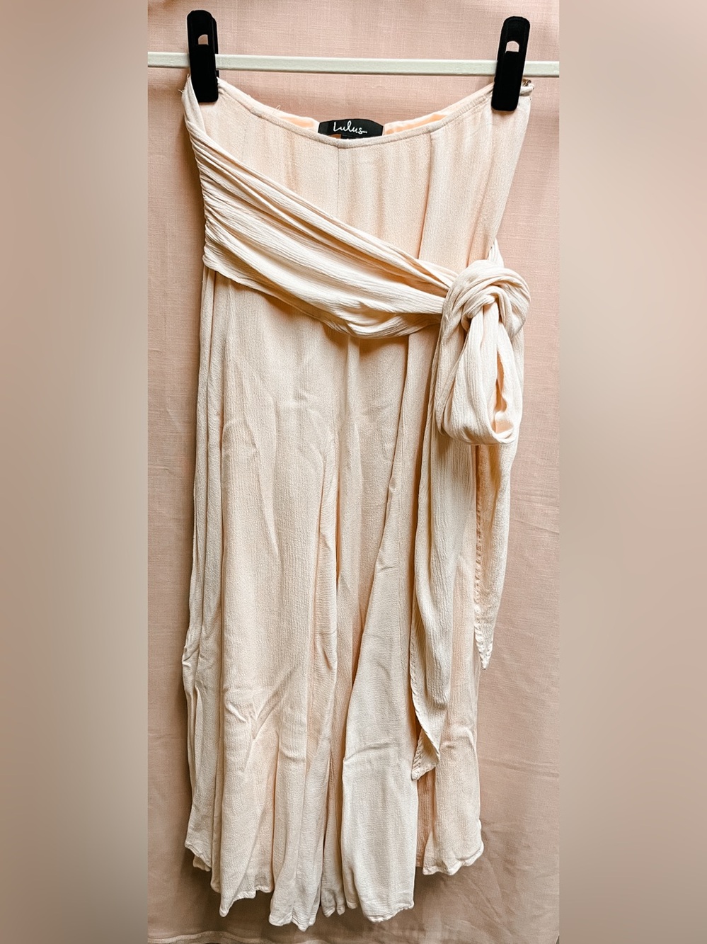 Lulu's Soft Pale Pink Lined Maxi Skirt with Sash